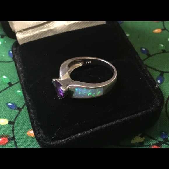 Sterling Silver With Amethyst & Fire Opal - Picture 4 of 5